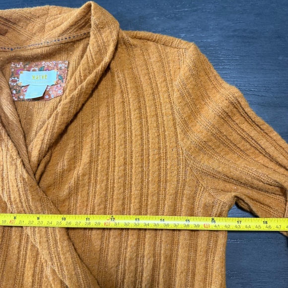 Anthropologie Maeve Rafela Surplice Wrap Front Sweater Orange V-Neck Size‎ XS - Picture 5 of 10